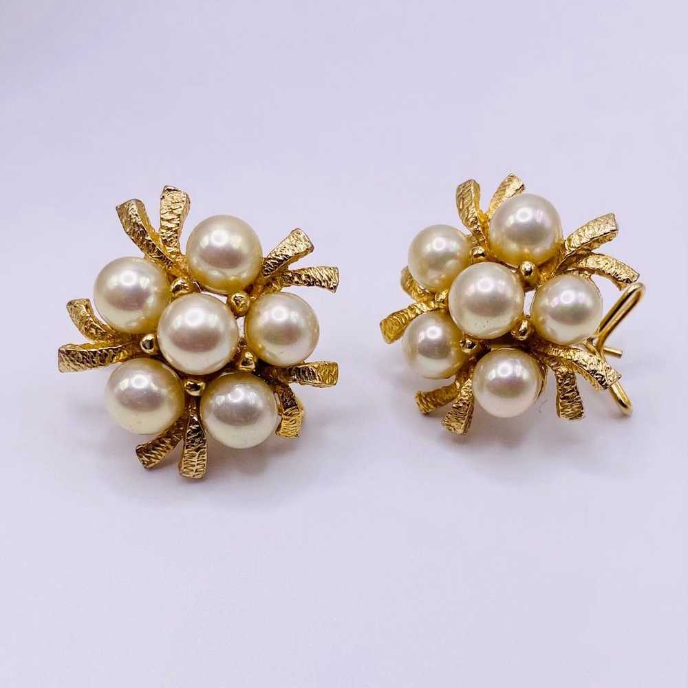 Women’s Vintage Judith McCann Pearl Cluster Flowe… - image 2