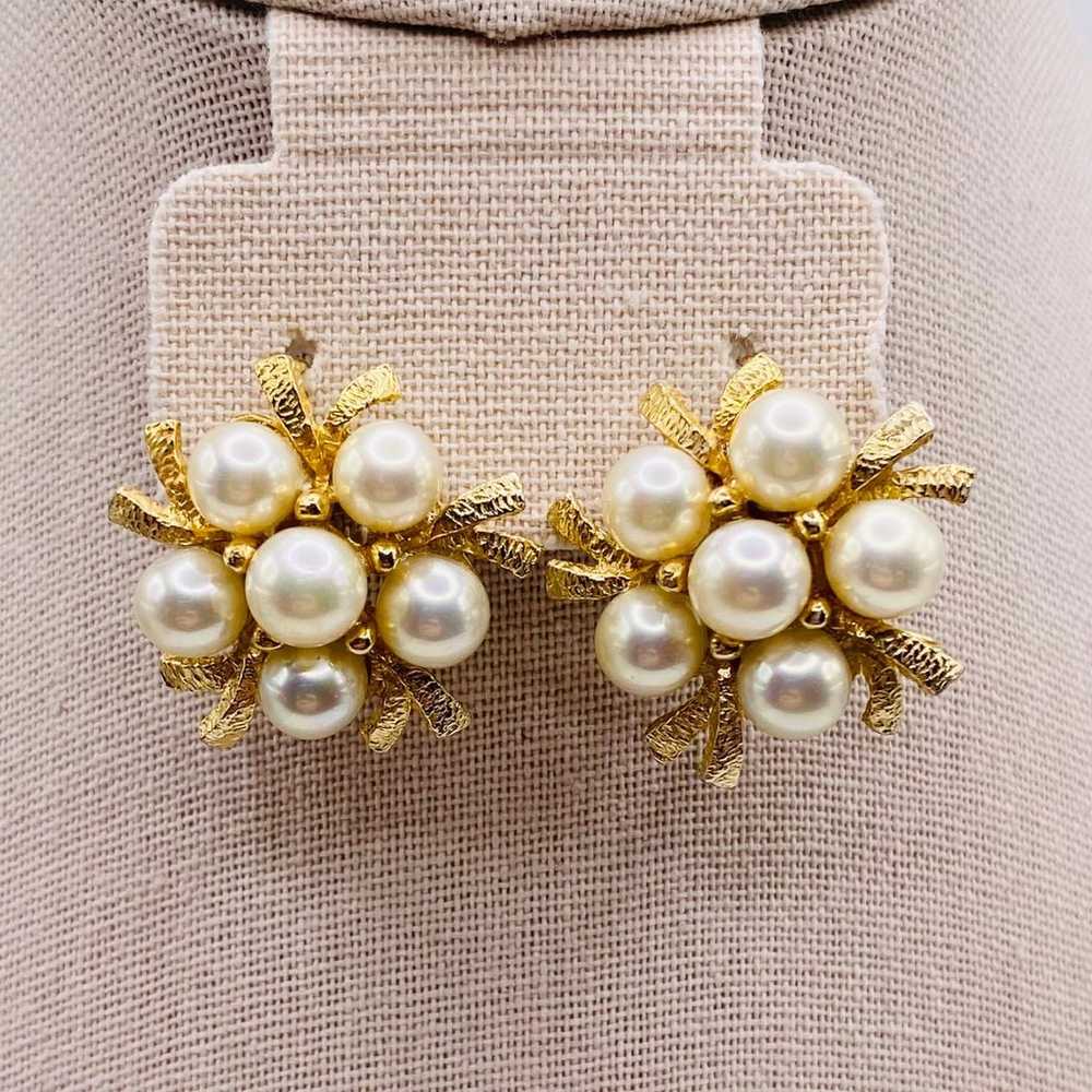 Women’s Vintage Judith McCann Pearl Cluster Flowe… - image 5