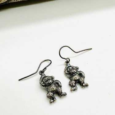 Modern Vintage Silver Monkey Earrings