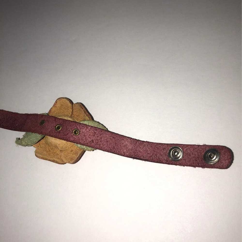 VINTAGE 90S Y2K RED ROSE LEATHER BRACELET JEWELRY… - image 7