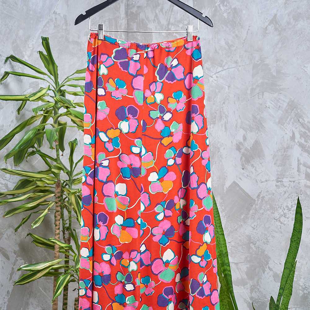 MISSONI 1970s Floral Knit Maxi Skirt S M - image 2