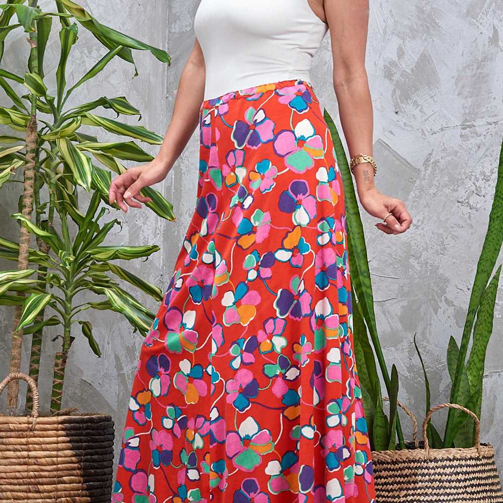 MISSONI 1970s Floral Knit Maxi Skirt S M - image 8