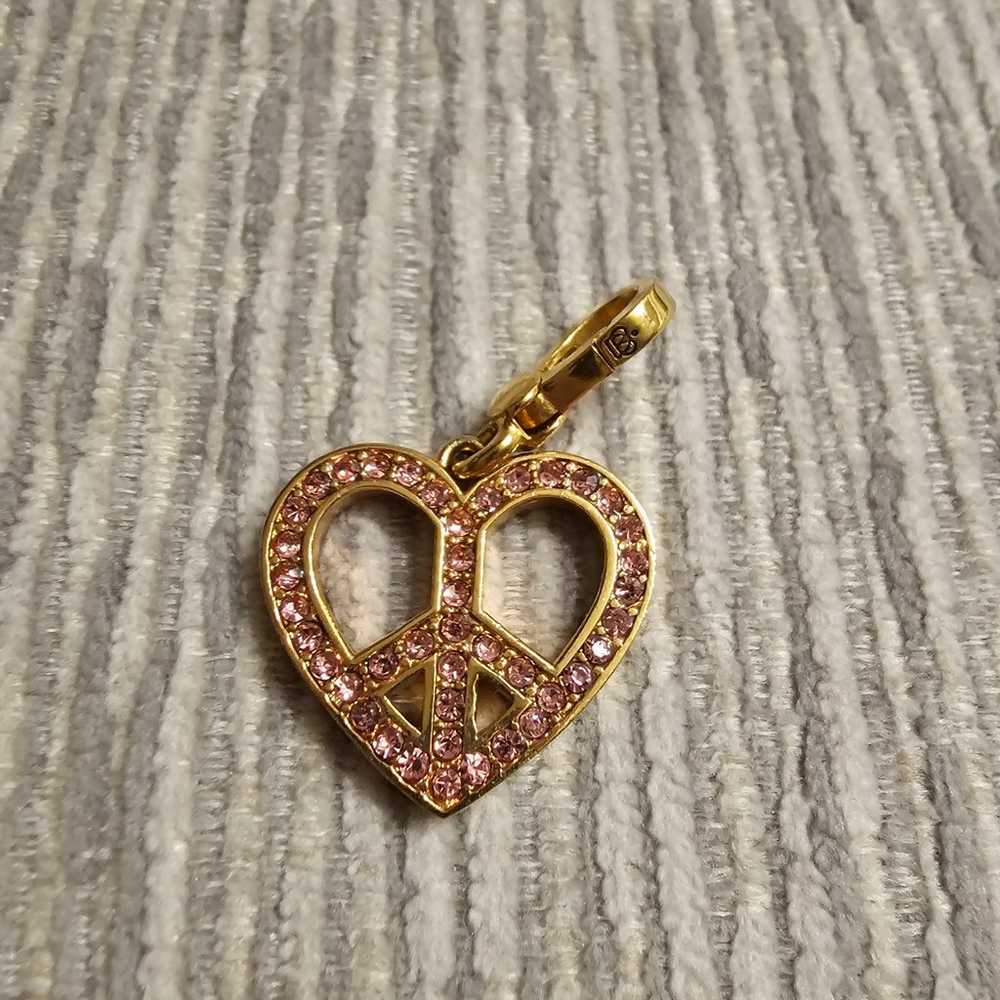 ♡Vintage Juicy Couture Pink Heart Peace Sign Char… - image 1