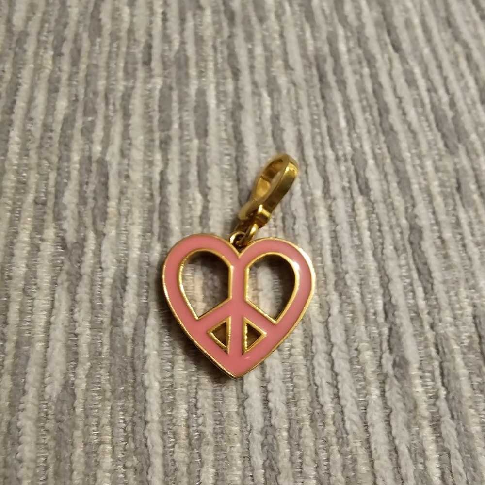 ♡Vintage Juicy Couture Pink Heart Peace Sign Char… - image 2