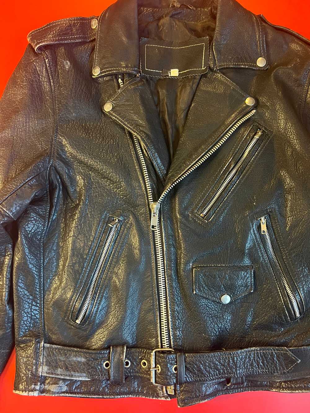 90’s Leather Biker Jacket - image 2