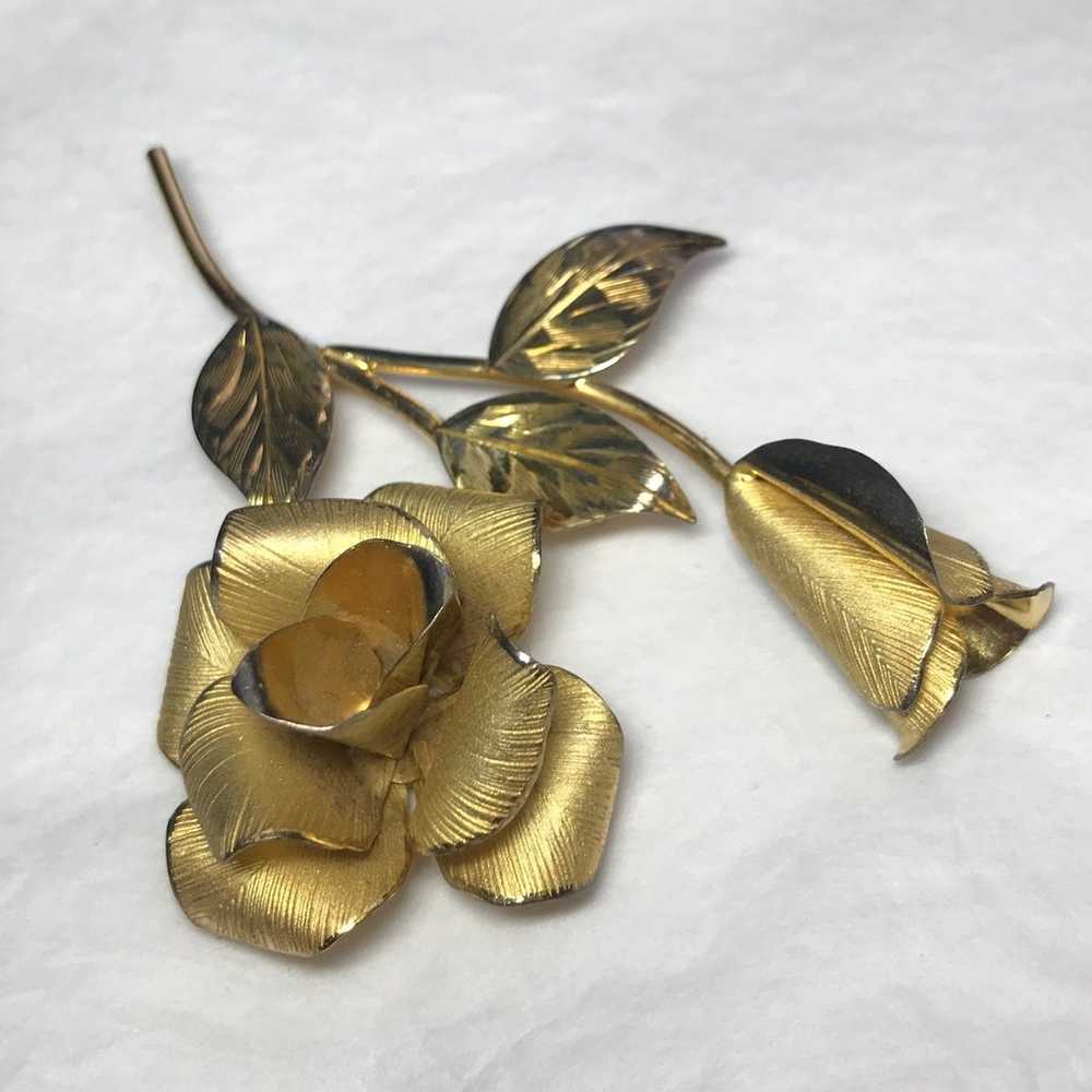 Bond and Boyd sterling roses brooch pin - image 1