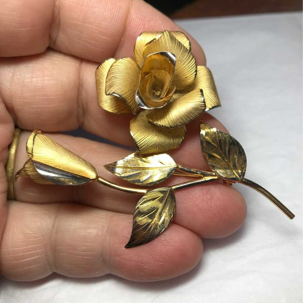 Bond and Boyd sterling roses brooch pin - image 5