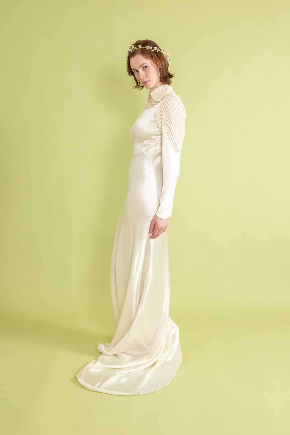 1930s Art Deco Silk Satin Bridal Gown [sm/med] - image 5