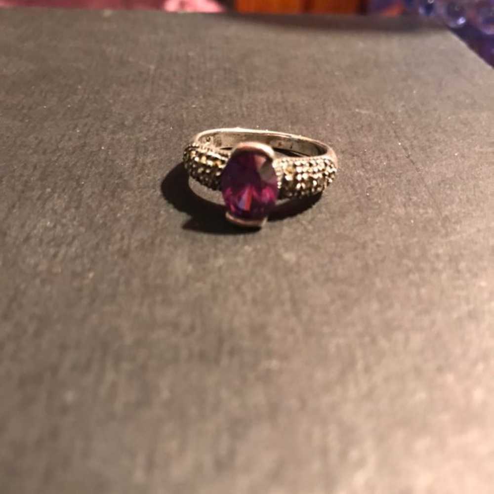 Amethyst and 925 silver ring - image 2