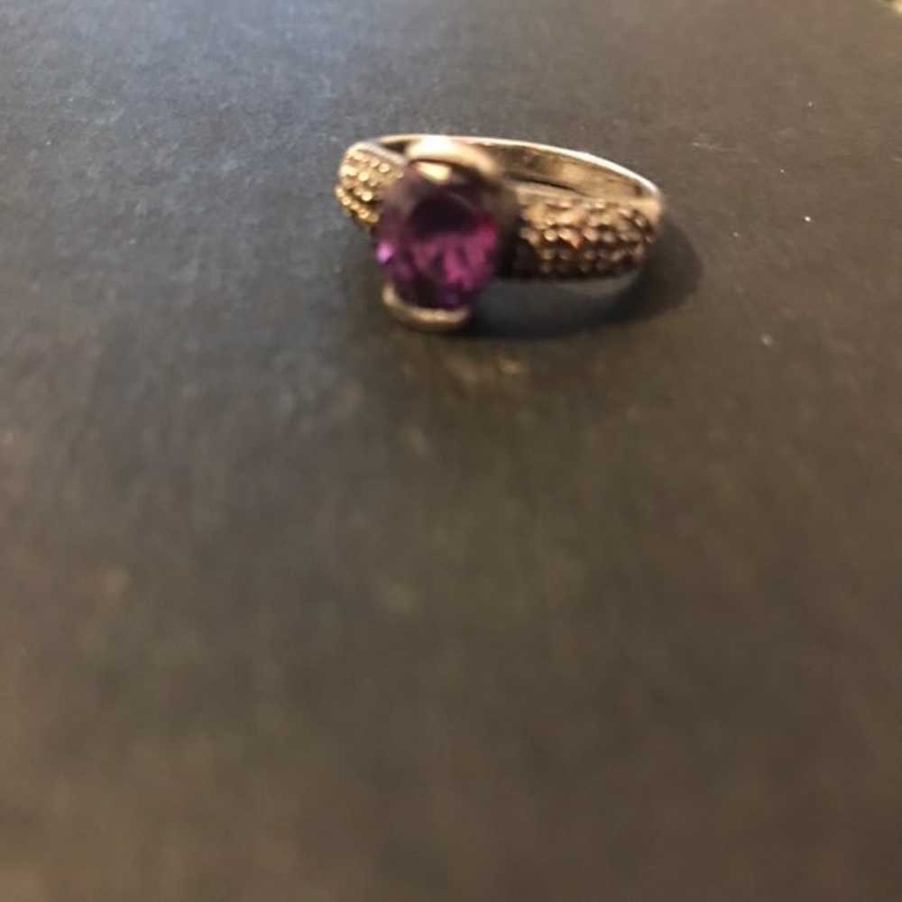 Amethyst and 925 silver ring - image 4