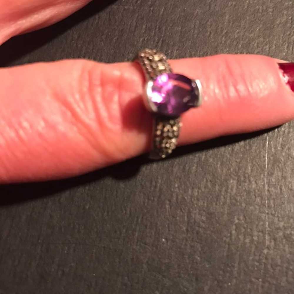 Amethyst and 925 silver ring - image 6