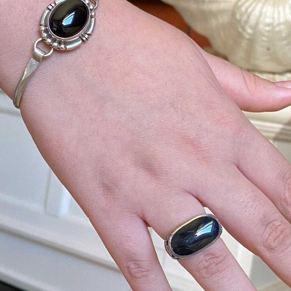 925 STERLING SILVER OVAL BLACK ONYX STONE STATEME… - image 12