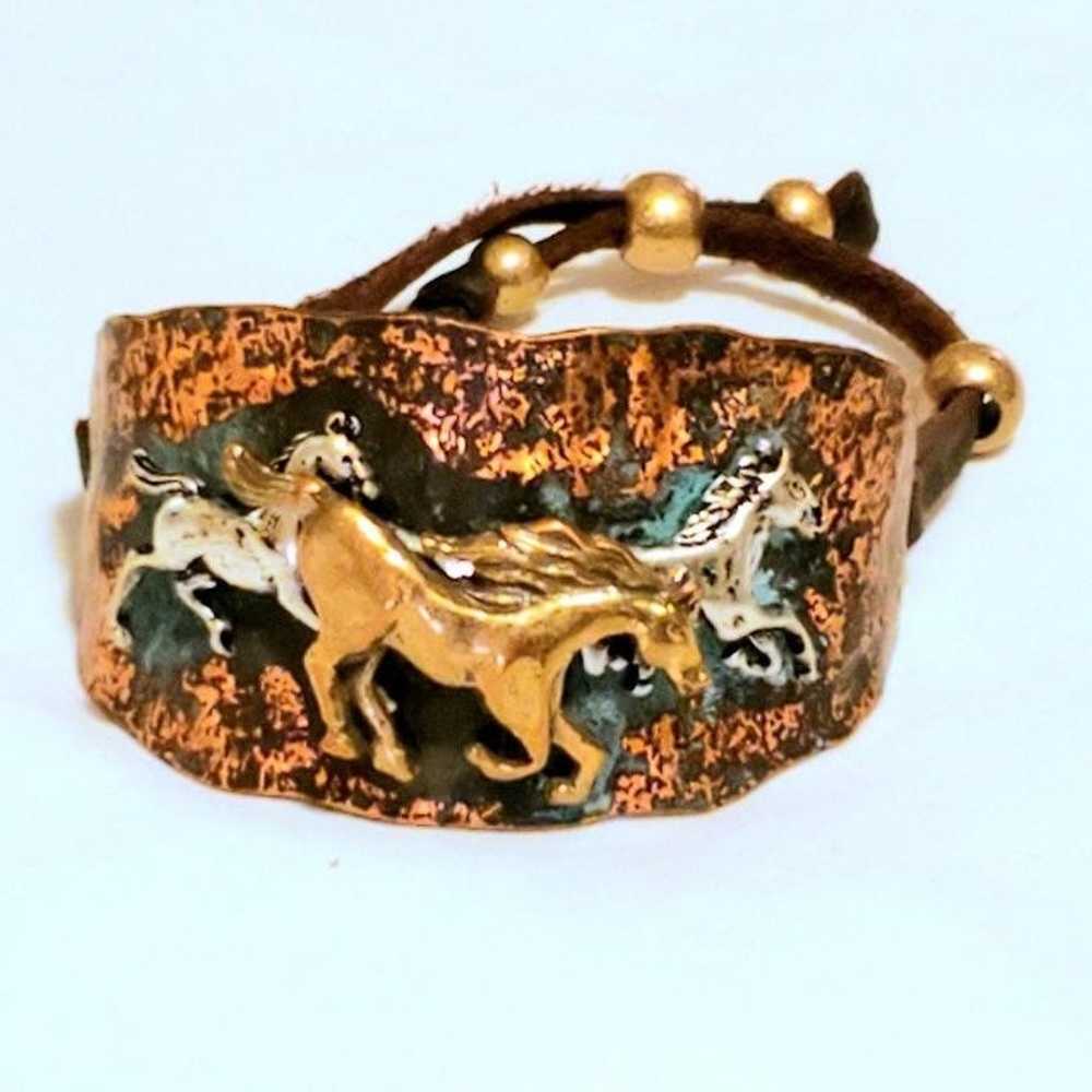 VTG WESTERN HAMMERED CUFF BRACELET - image 2