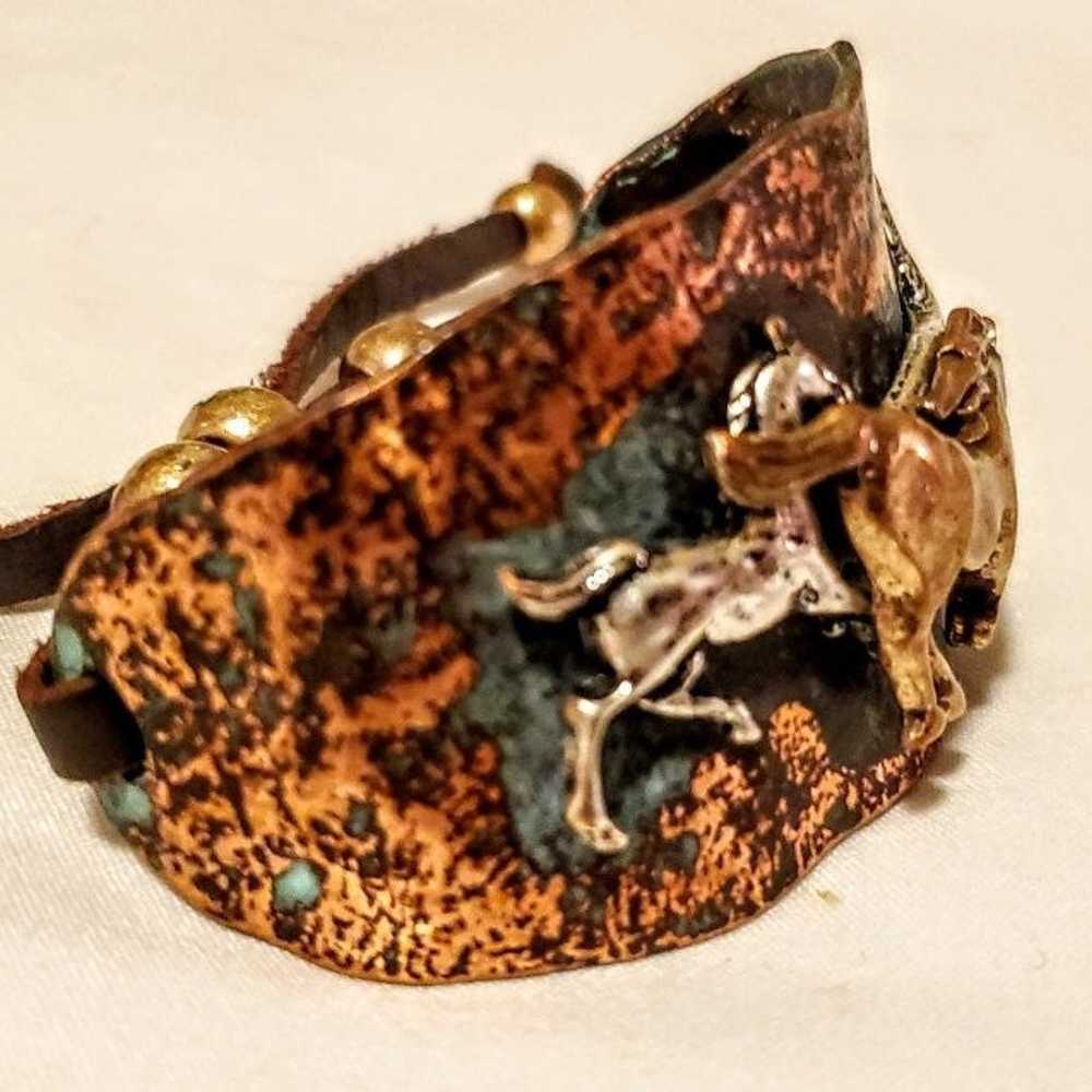 VTG WESTERN HAMMERED CUFF BRACELET - image 4