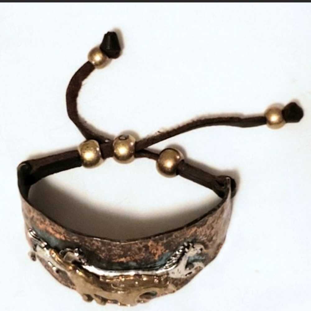 VTG WESTERN HAMMERED CUFF BRACELET - image 7