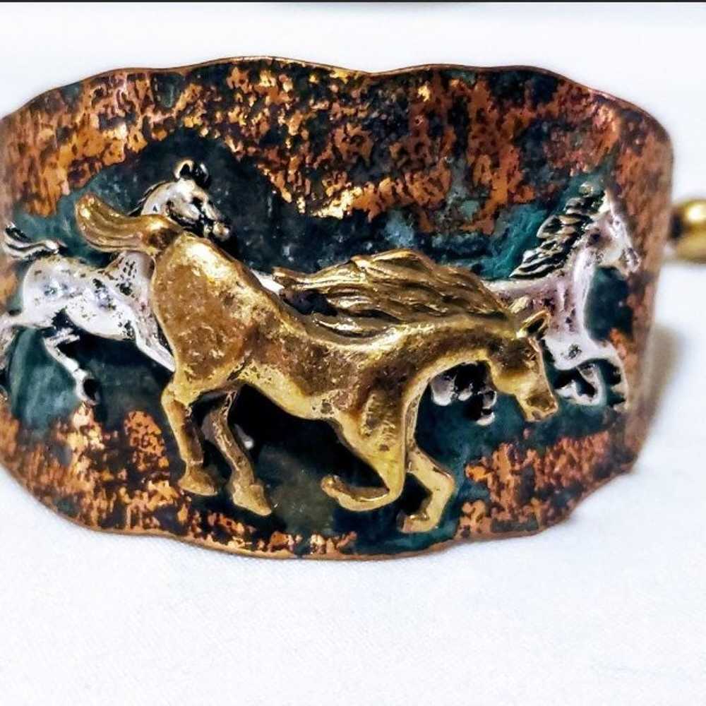 VTG WESTERN HAMMERED CUFF BRACELET - image 8