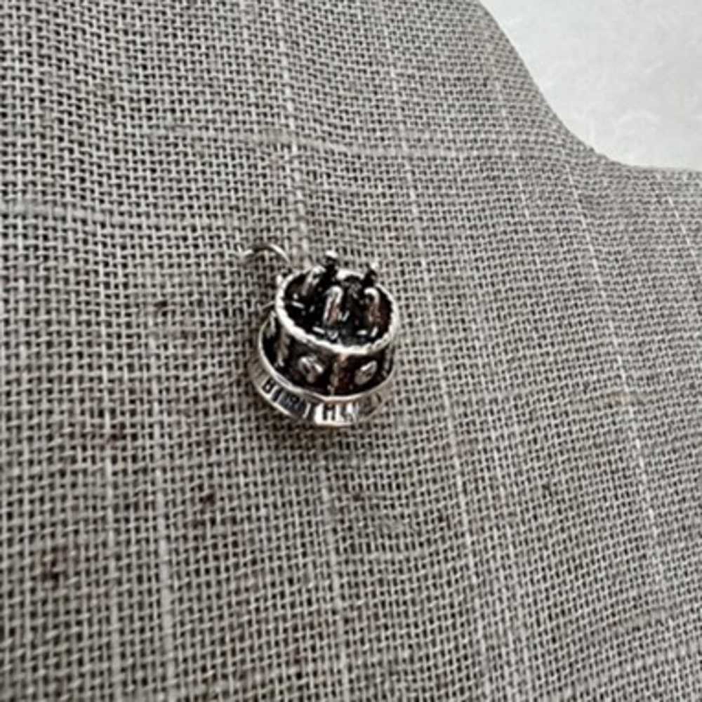 Vintage Sterling Silver Birthday Cake Charm SP-32… - image 2