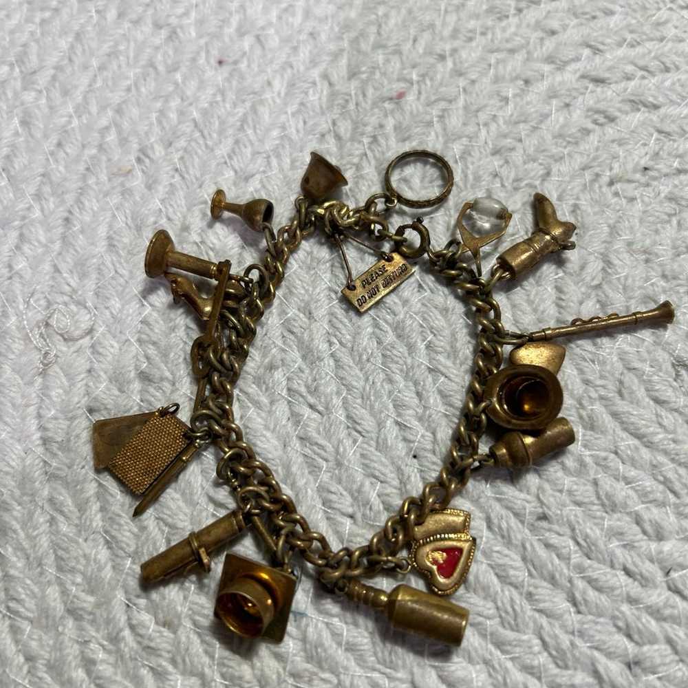 Antique Gold filled ? Charm Bracelet - image 1