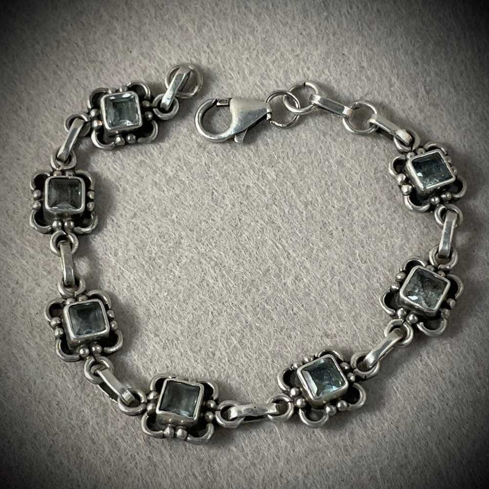 Blue Topaz Sterling Silver Bracelet - image 2