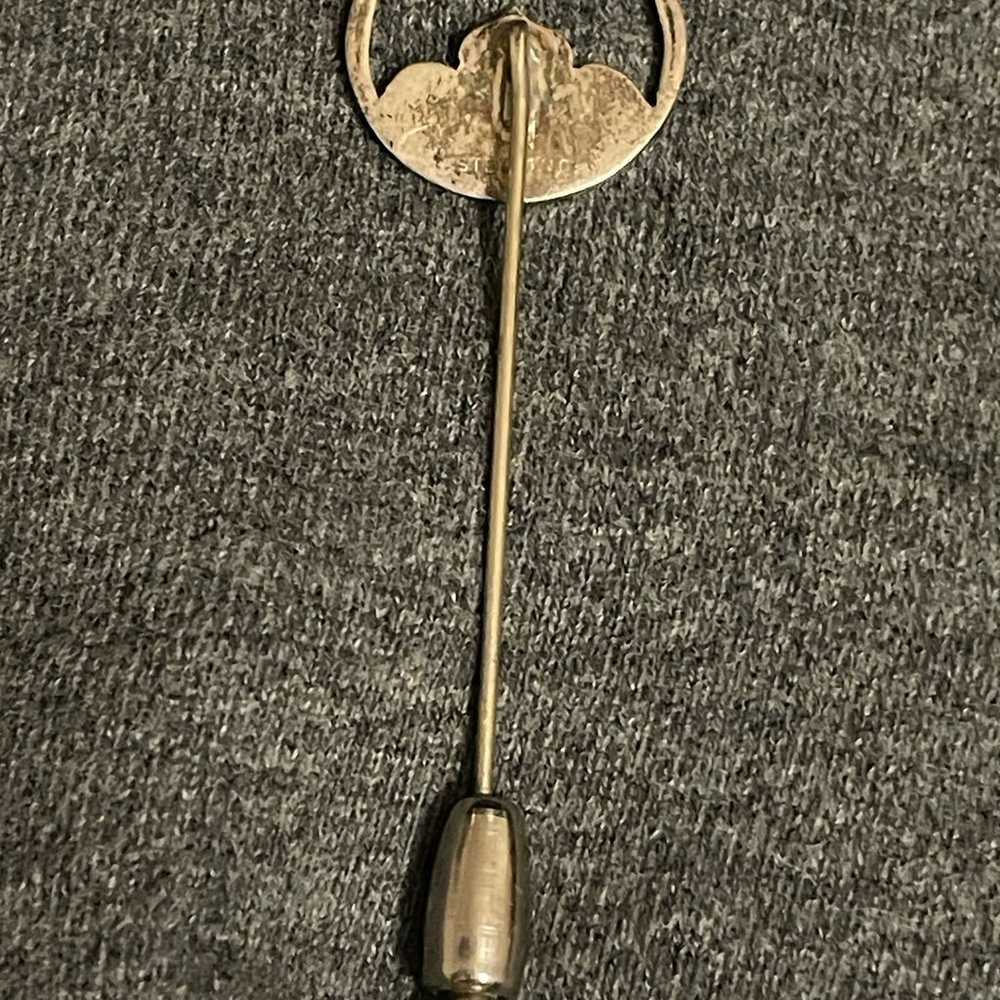 Sterling silver Poinsettia flower hat pin - image 2