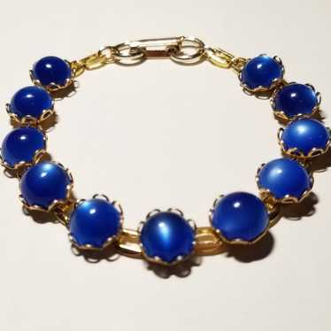 Vintage Blue Faux Moonstone Bracelet - image 1