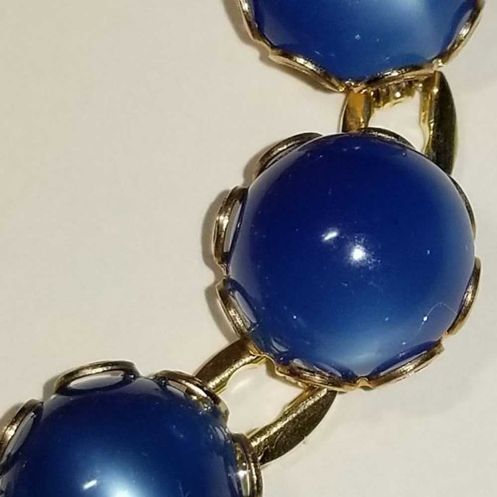 Vintage Blue Faux Moonstone Bracelet - image 6