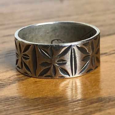 Vintage Mexico Floral Band Ring - image 1