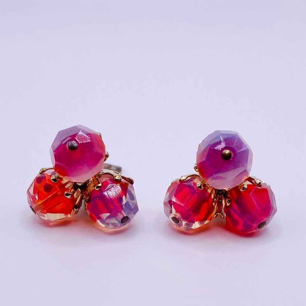 Vintage 1950s Vogue Pink Givre Glass Faceted Crys… - image 9