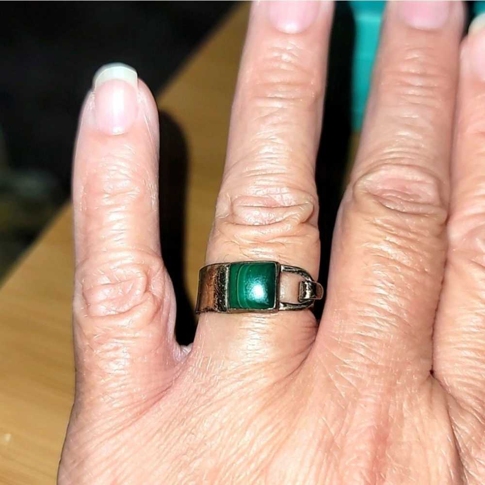 Malachite & Sterling Silver Ring - image 1