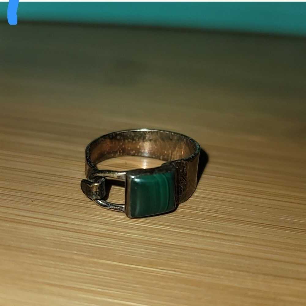 Malachite & Sterling Silver Ring - image 6