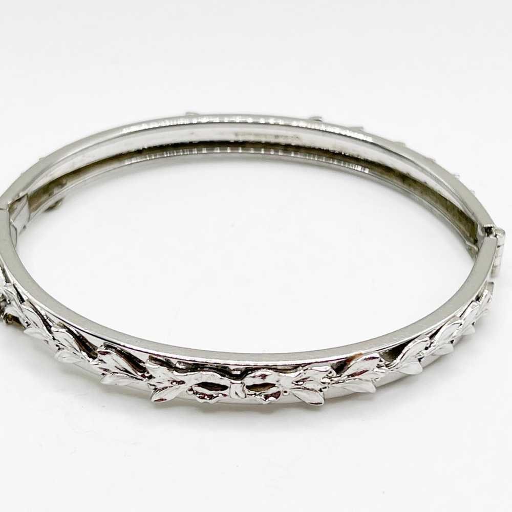 Vintage Whiting & Davis Silvertone Leaf Bangle - image 2