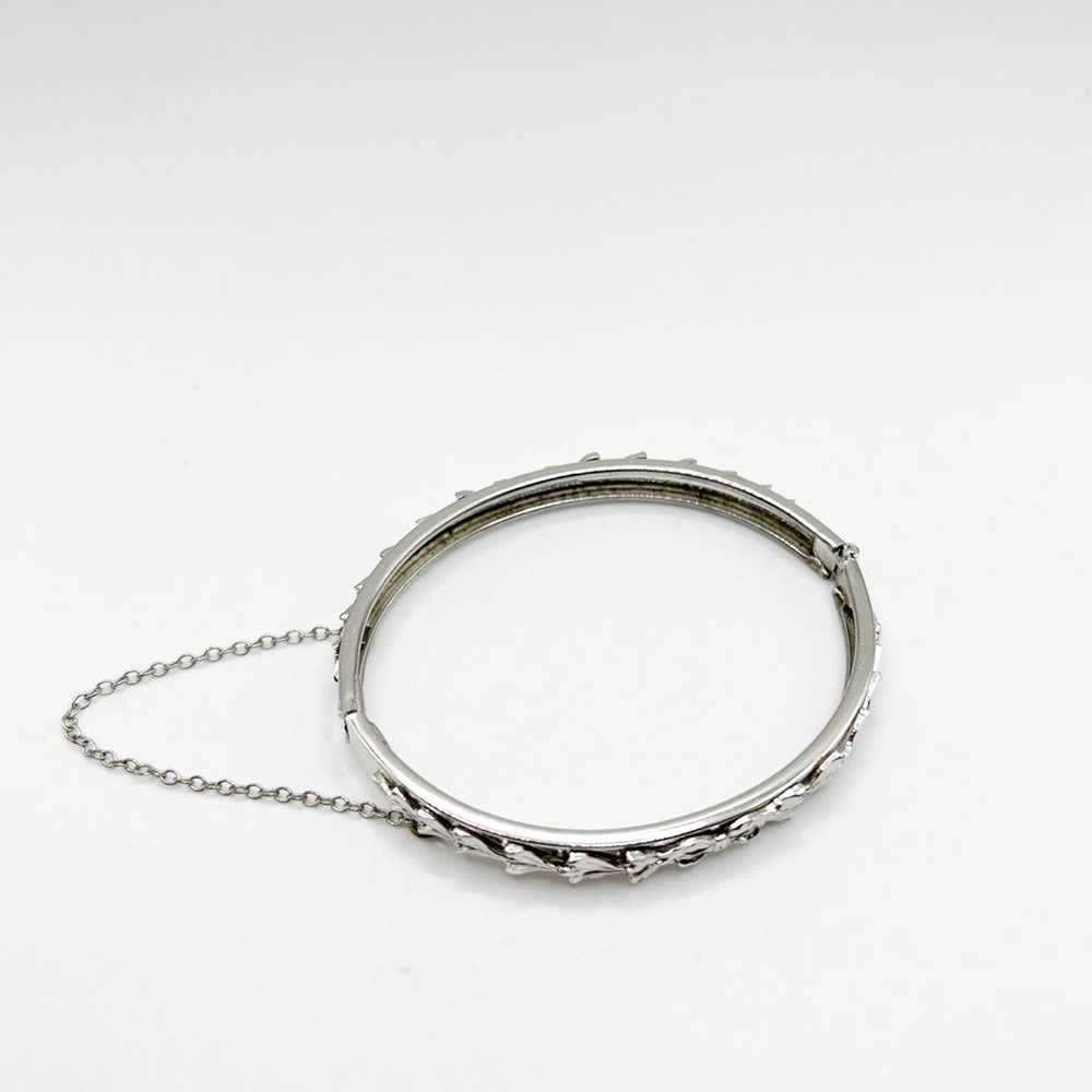 Vintage Whiting & Davis Silvertone Leaf Bangle - image 3