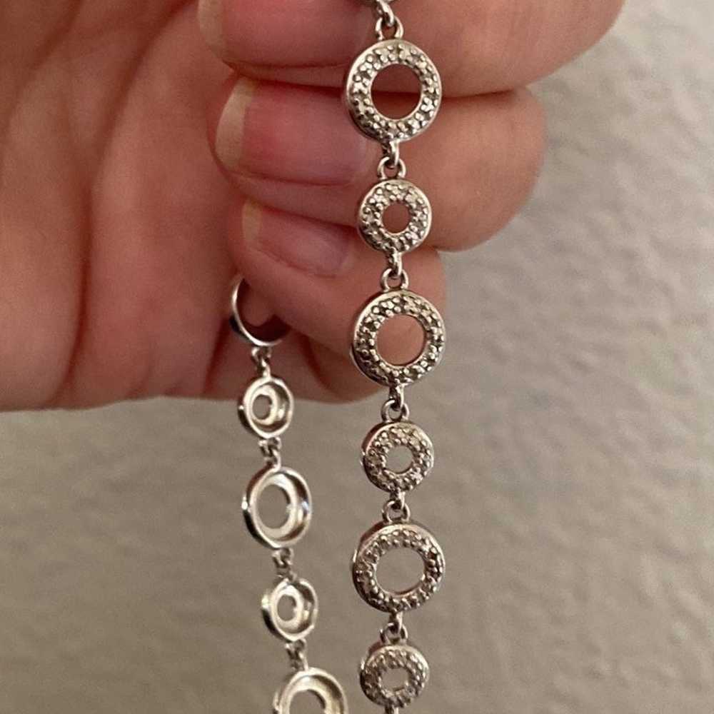 Tennis Bracelet Rings - Sterling Silver - Rhodium… - image 2