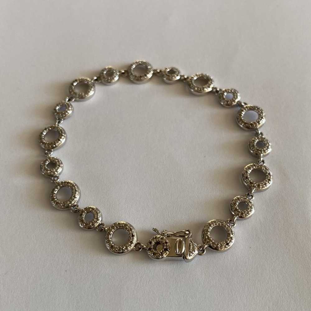 Tennis Bracelet Rings - Sterling Silver - Rhodium… - image 3