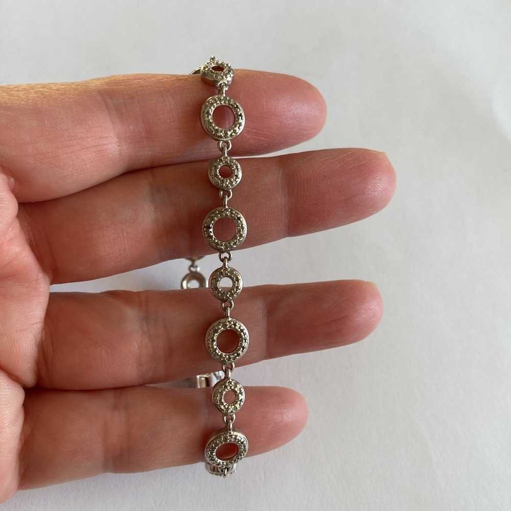 Tennis Bracelet Rings - Sterling Silver - Rhodium… - image 6