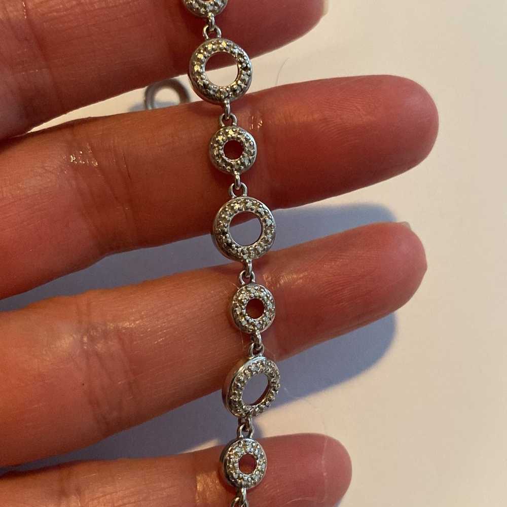 Tennis Bracelet Rings - Sterling Silver - Rhodium… - image 9