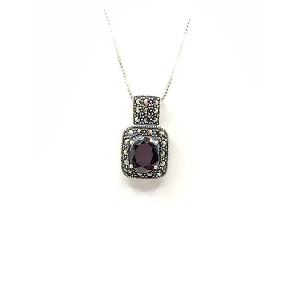 Sterling Silver Dee Berkley Dark Garnet & Marcasi… - image 1