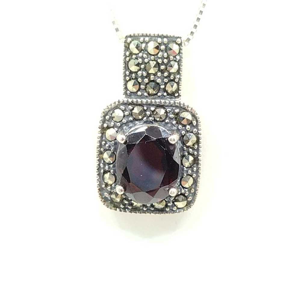 Sterling Silver Dee Berkley Dark Garnet & Marcasi… - image 3