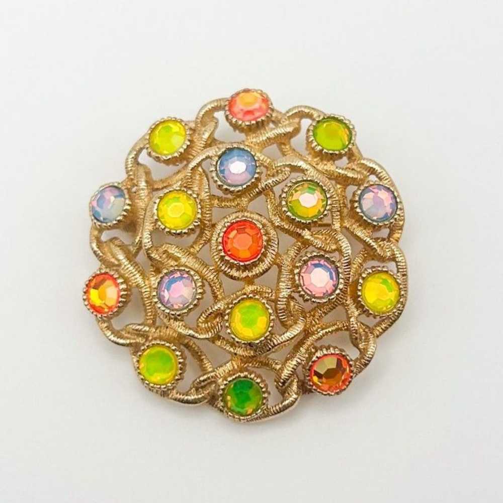 Vintage Sarah Coventry Signed Moon-Lites Brooch 1… - image 4