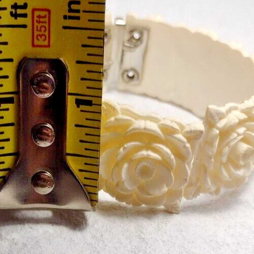 Vintage Molded Celluloid Floral Flower Clamper Br… - image 5