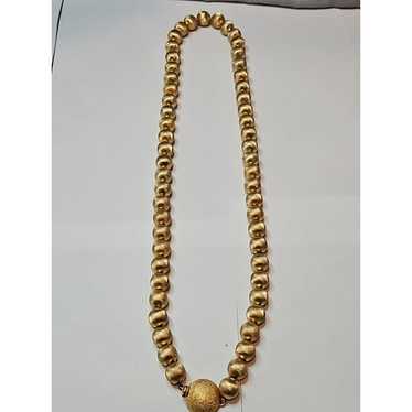 Vintage 1970s Monet Knotted Gold Tone 24'' Neckla… - image 1