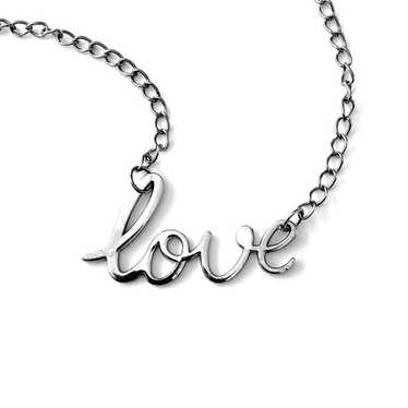 Vintage “Love” Silver Tone Necklace