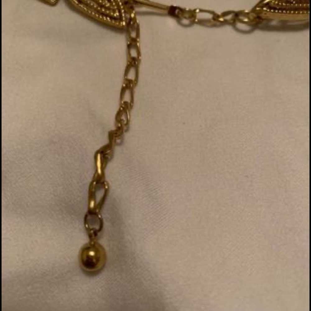 Vintage Chocker Necklace Articulated Gold tone le… - image 4