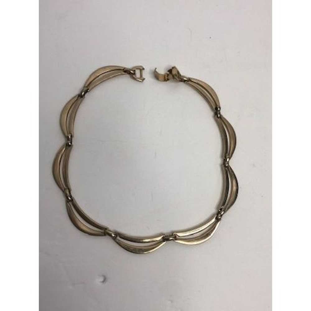 Vintage Sperry silver toned choker necklace with … - image 1