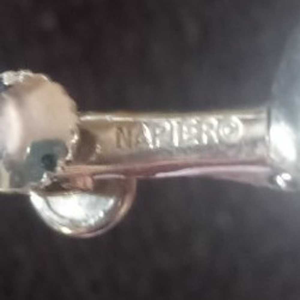 vintage Napier silver twist clip on hoop earrings - image 3