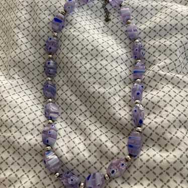 Vintage amethyst art glass beads art deco necklace