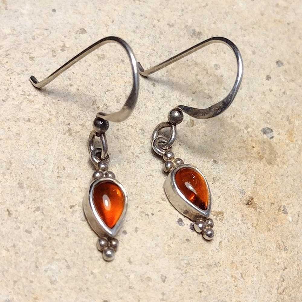 Vintage Amber Sterling Silver .925 Petite Pear Sh… - image 10