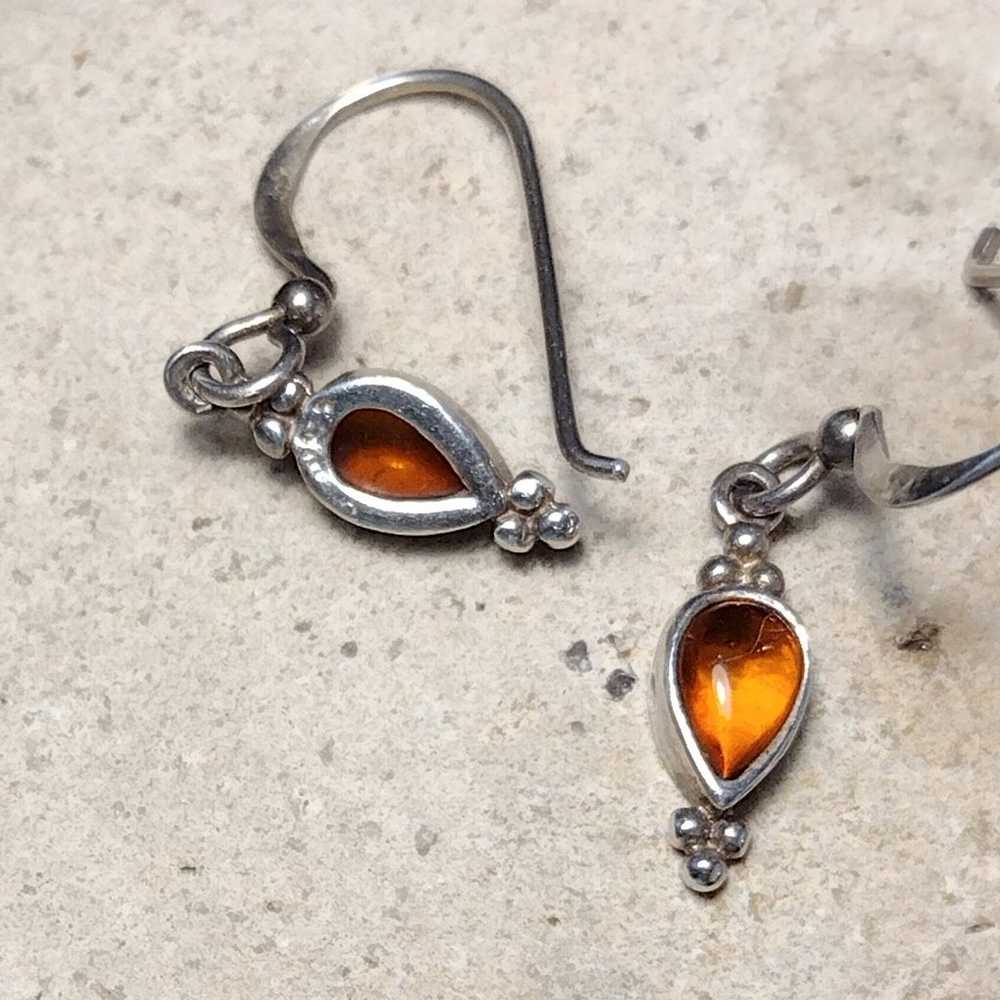 Vintage Amber Sterling Silver .925 Petite Pear Sh… - image 2