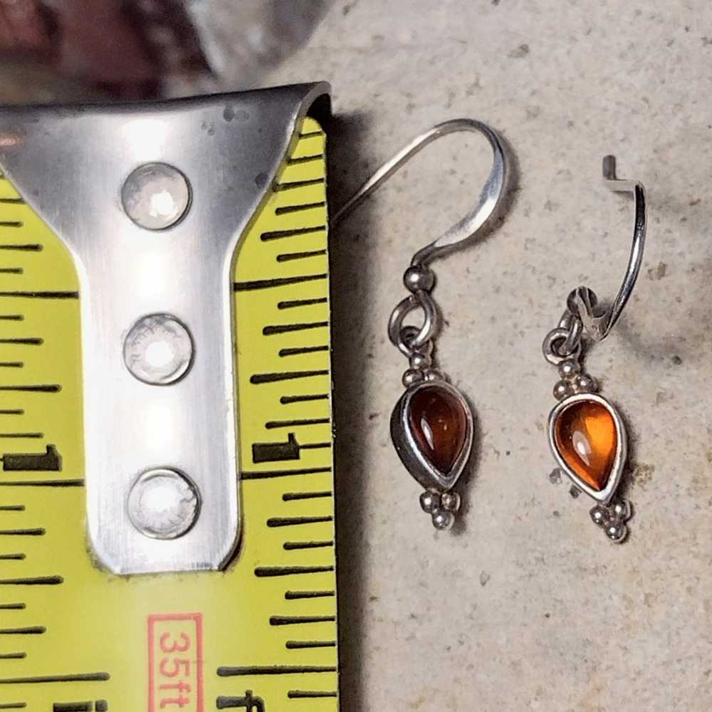 Vintage Amber Sterling Silver .925 Petite Pear Sh… - image 3