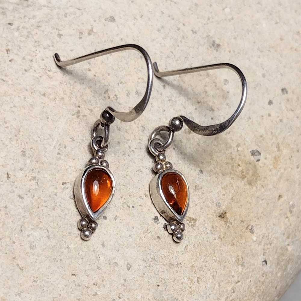 Vintage Amber Sterling Silver .925 Petite Pear Sh… - image 4